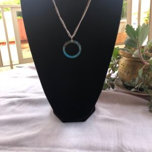 Sea Blue Round Silver Chain (S)